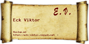 Eck Viktor névjegykártya